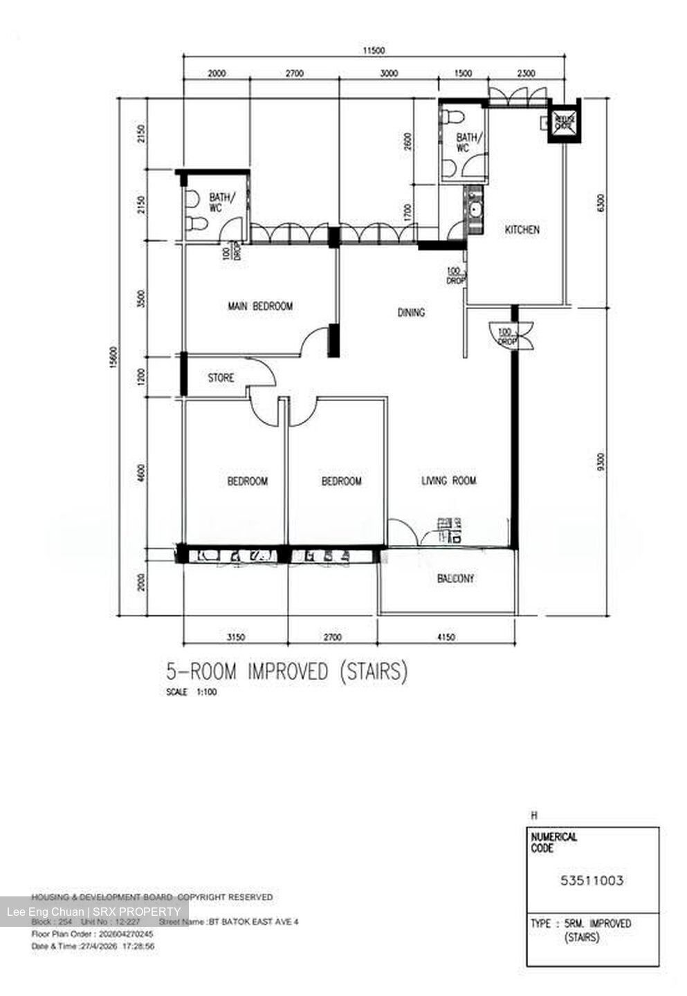 Blk 254 Bukit Batok East Avenue 4 (Bukit Batok), HDB 5 Rooms #552021341